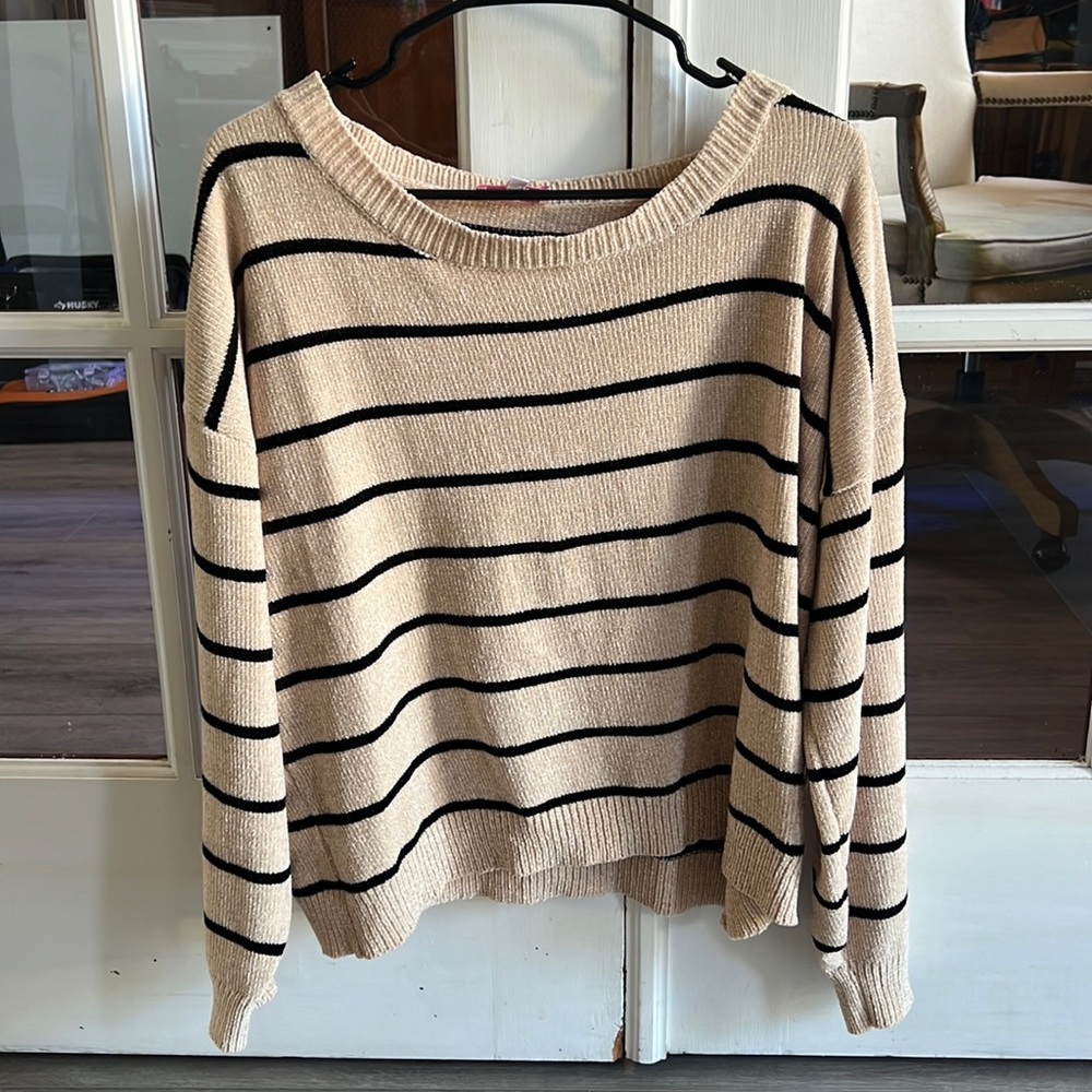 Pink Lily striped sweater, never worn, size small